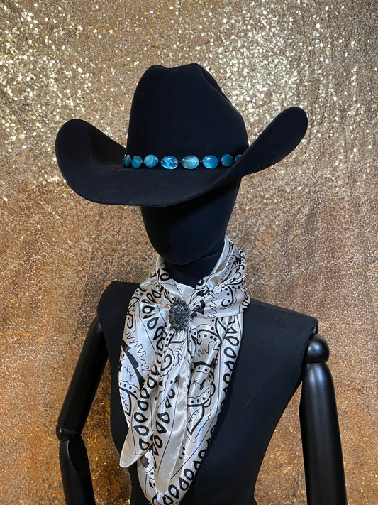 Aqua Iridescent Hat Band