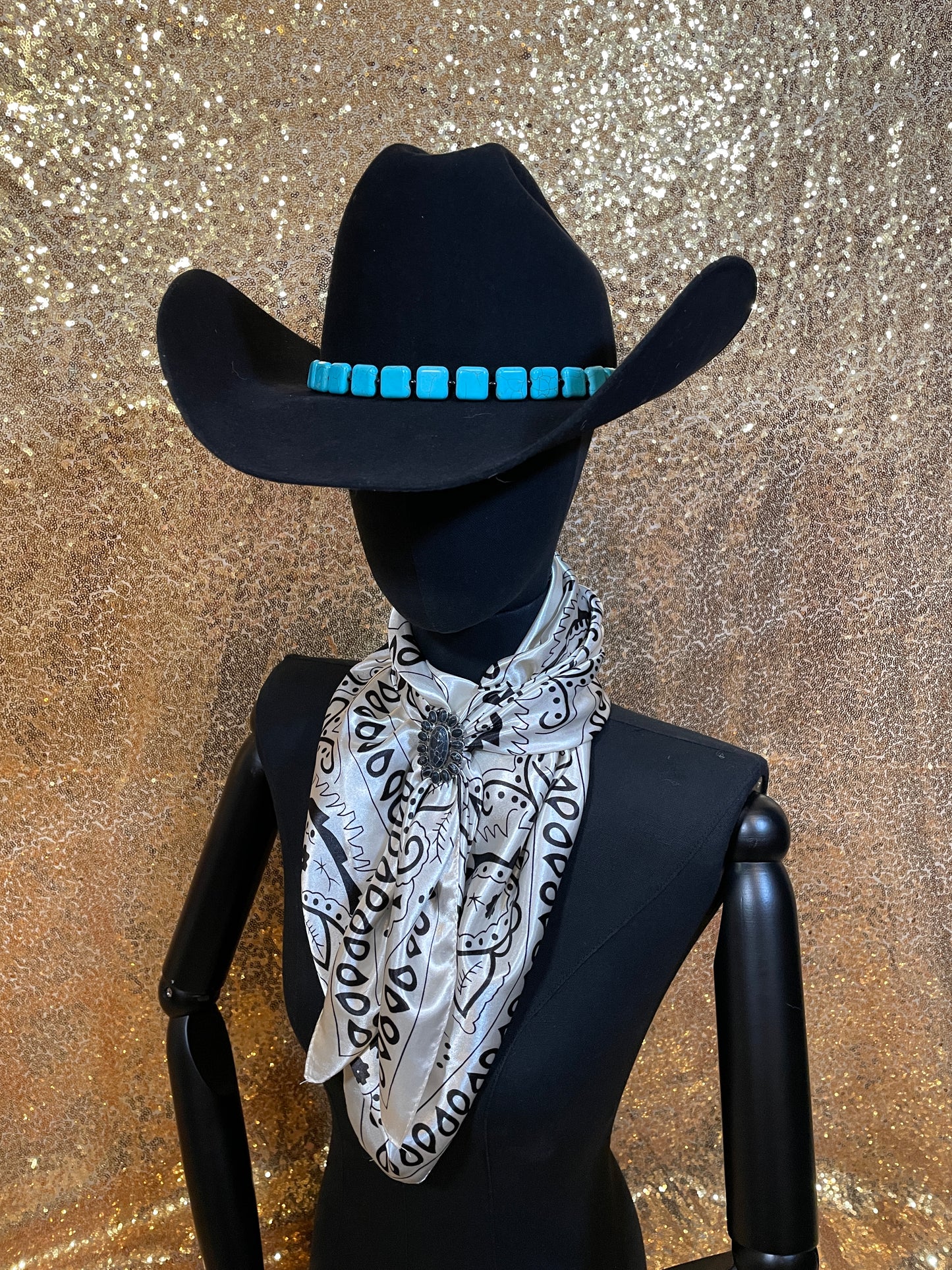 Square Turquoise Hat Band