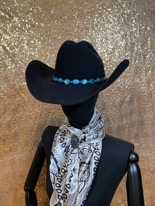 Aqua Iridescent Hat Band
