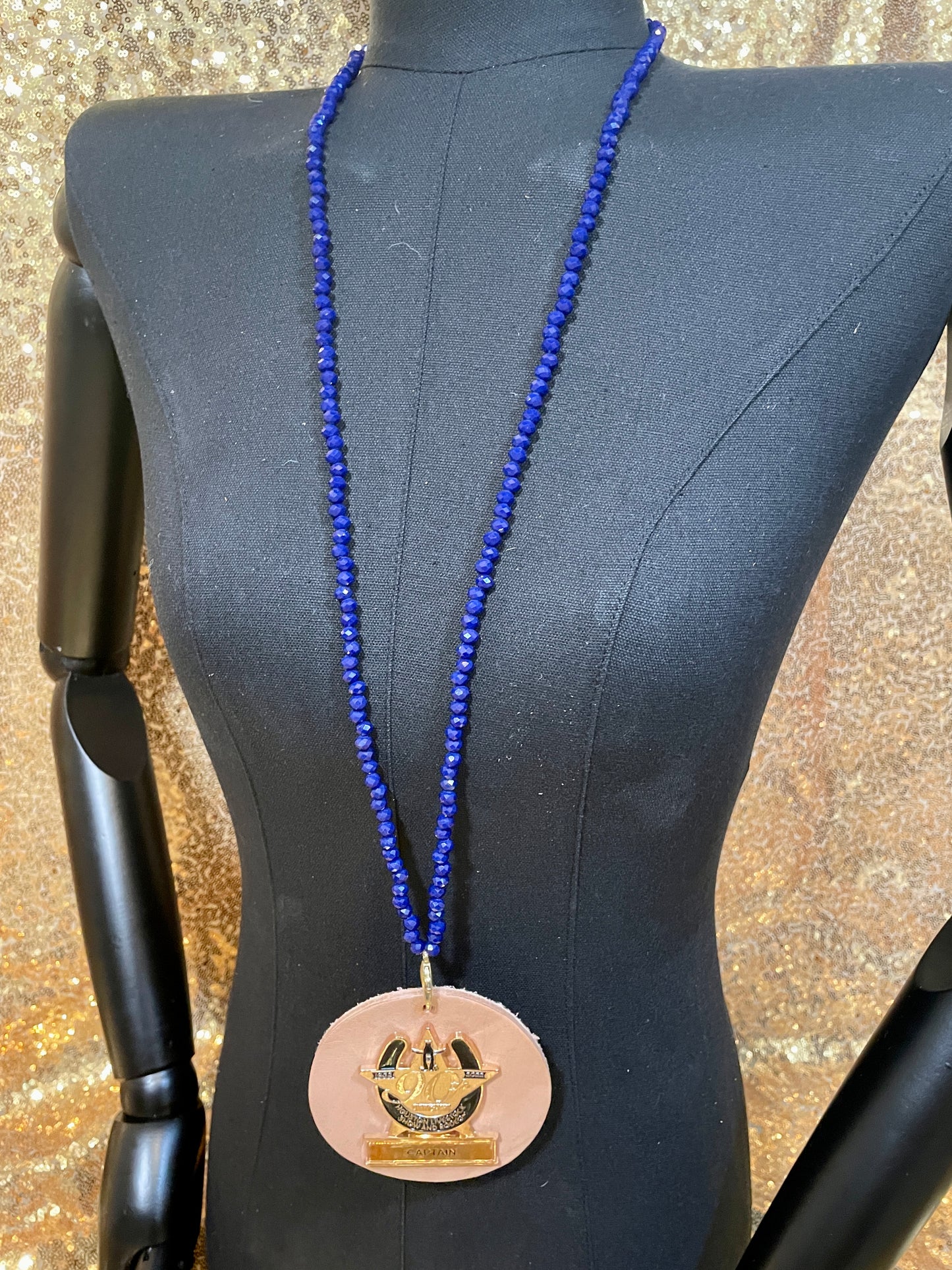Dark Blue Crystal Volunteer Badge Holder