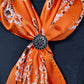 Bright Orange Bandana Print Wild Rag