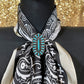 Black and Tan Paisley Border Wild Rag