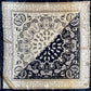 Large Blue and Silver Diagonal Print Wild Rag