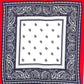 Red White and Blue Paisley Border Wild Rag