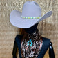 Yellow Jasper Hat Band - Turquoise Accents