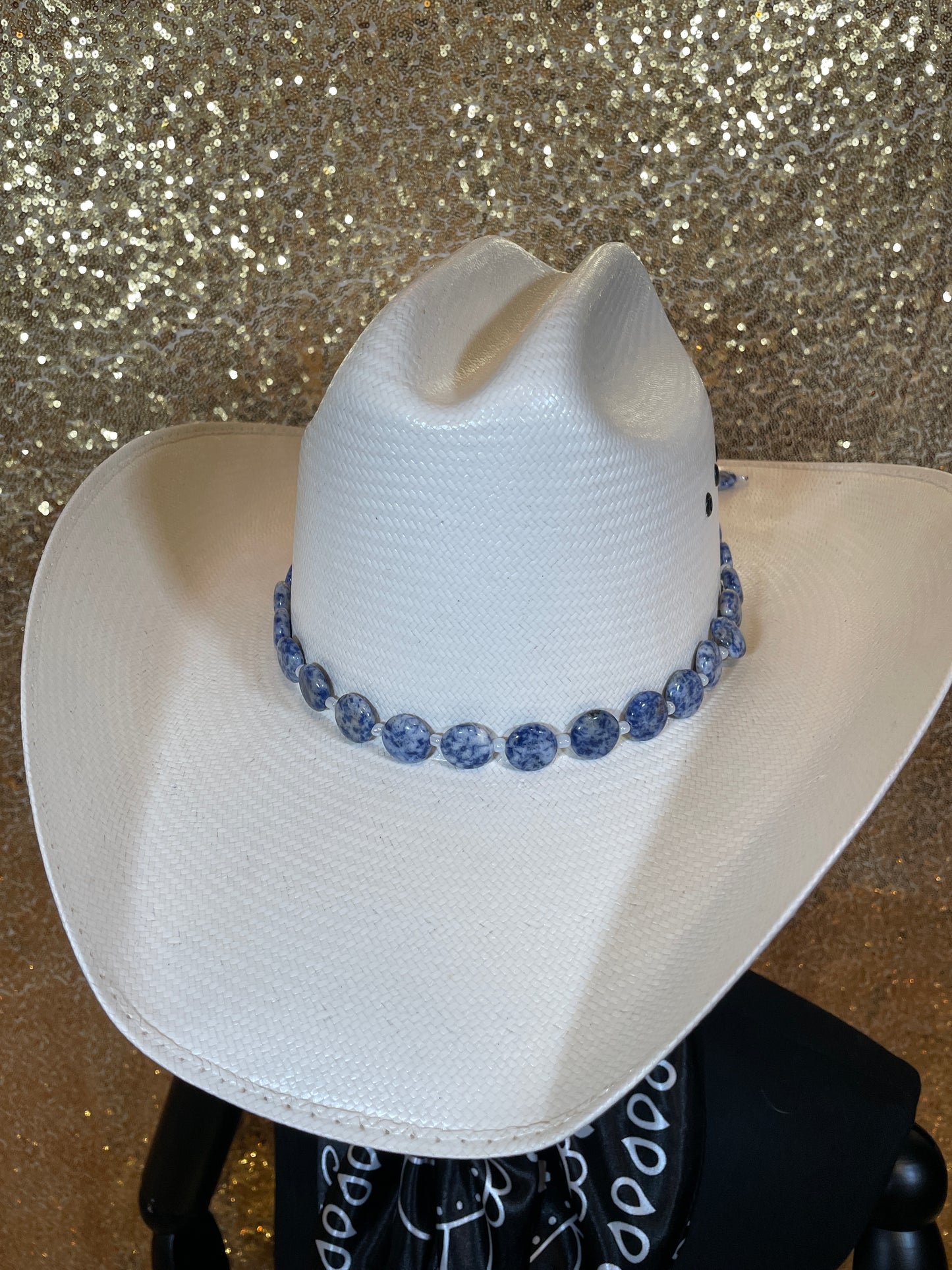 Blue Speckle Hat Band